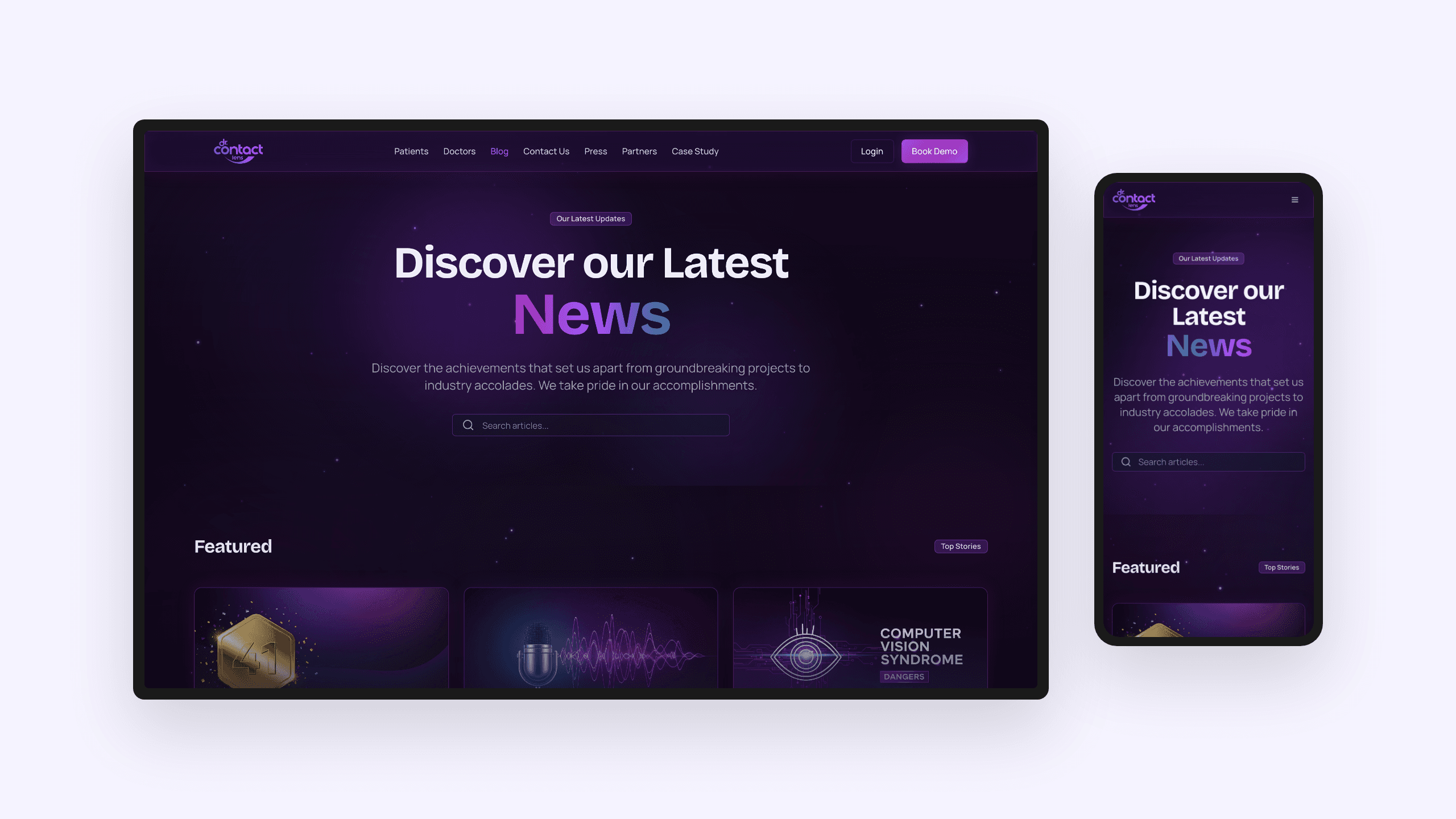 Dr. Contact Lens blog — desktop and mobile