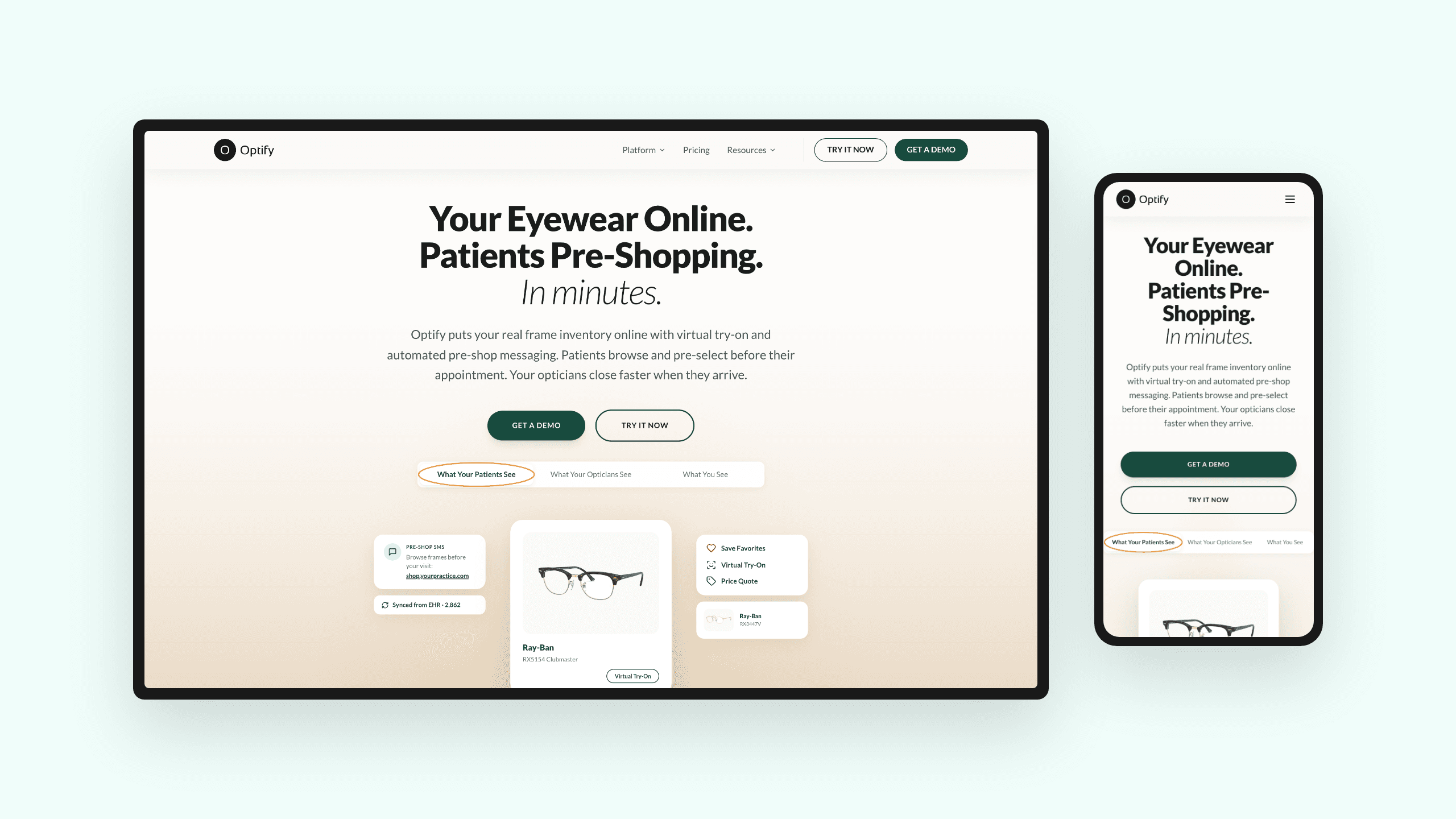 OptifyOnline.com — desktop and mobile