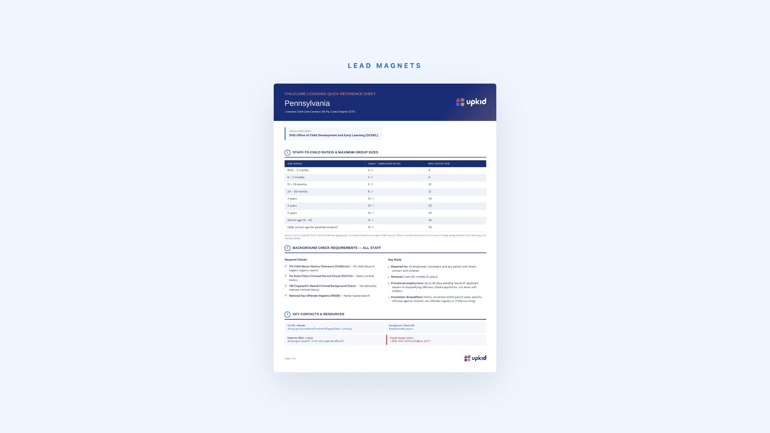 Upkid state licensing guides
